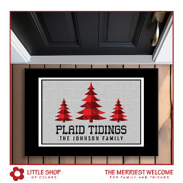 Rustic Buffalo Check Julgranar Monogram