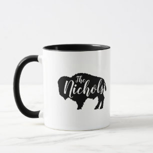 Rustic Buffalo Family Monogram Mugg