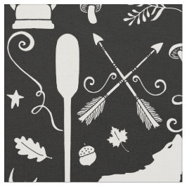 Rustic Buffalo Hjort Arrows varg Woodland Mönster Tyg