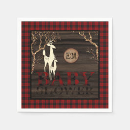 Rustic Buffalo Play Baby Shower Initialer Pappersservett