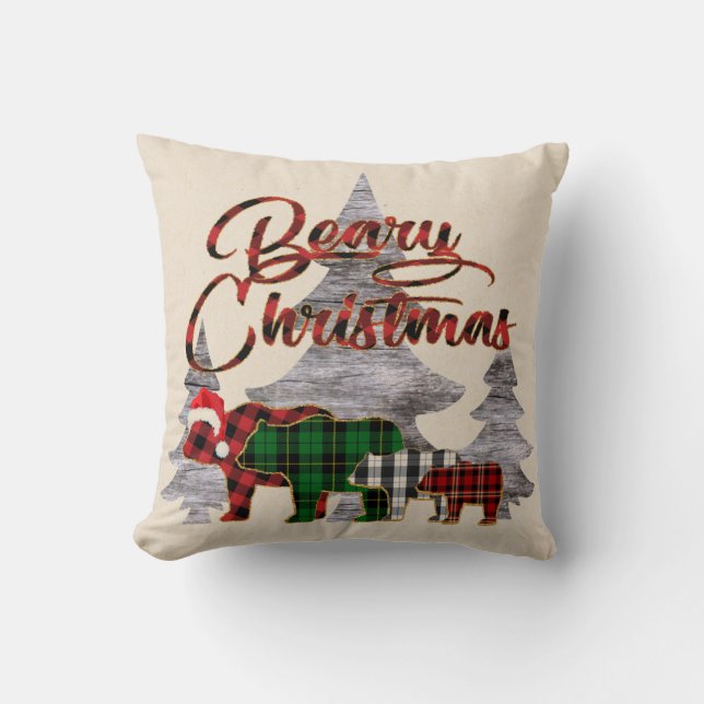Rustic Buffalo Play Bears Berry jul Kudde (Framsida)