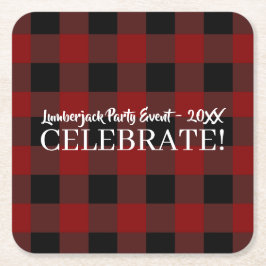 Rustic Buffalo Play Celebrate Customized Event Underlägg Papper Kvadrat