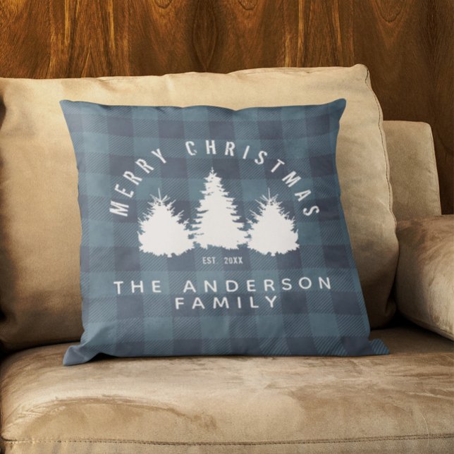 Rustic Buffalo Play God jul Family Namn Kudde (Skapare uppladdad)