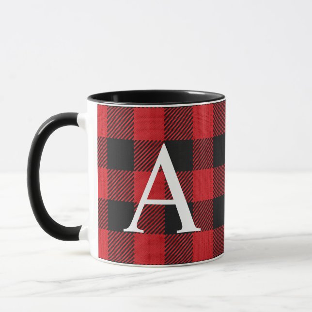 Rustic Buffalo Play Lumberjack Monogrammed Mugg (Vänster)