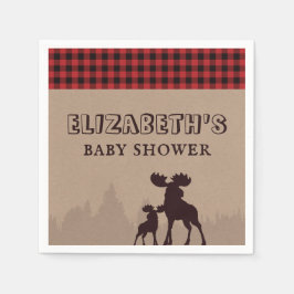 Rustic Buffalo Play Lumberjack Theme Baby Shower Pappersservett