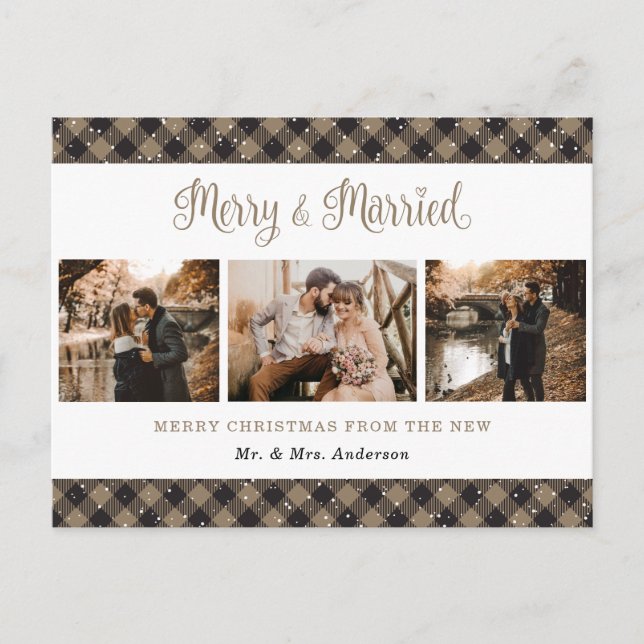 Rustic Buffalo Play Married och Merry Newlyweds Helg Vykort (Framsida)
