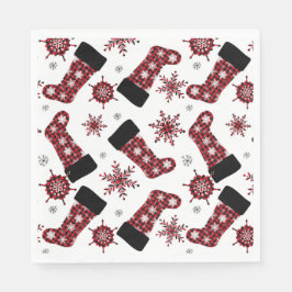 Rustic Buffalo Play Stocking Snöflingor jul Pappersservett