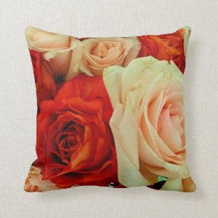 Rustic Bukett med rosor-Square Dekorativ kudde