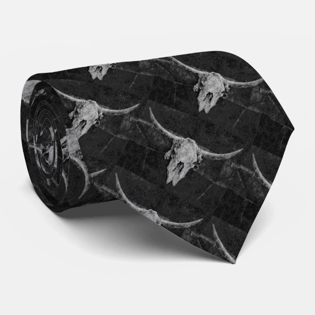 Rustic Bull Skull Black Land Westerna Struktur Slips (Rullad)