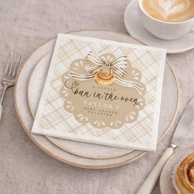 Rustic Bun in Oven Baby Shower Napkins Pappersservett (Paper Napkins)