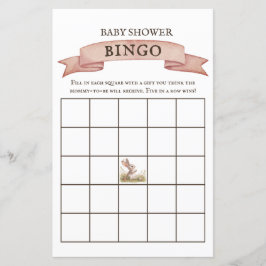 Rustic Bunny Baby Shower Bingo Game