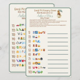 Rustic Bunny Baby Shower Emoji Pictionary