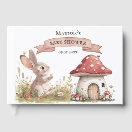 Rustic Bunny Baby Shower Guest Bok