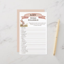 Rustic Bunny Baby Shower Ord Scramble Game