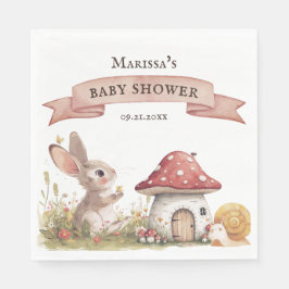 Rustic Bunny Baby Shower Pappersservett