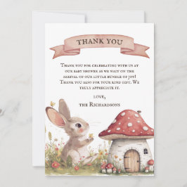Rustic Bunny Baby Shower Tack för ditt kort