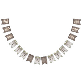 Rustic Bunny Rabbit Brown och White Baby Shower Vimplar