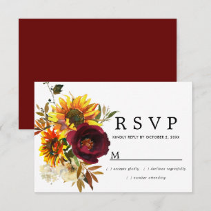Rustic Burgund Red Blommigt Bröllop OSA Card Kort