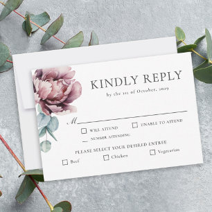 Rustic Burgundy Blommigt Fall Wedding OSA Kort