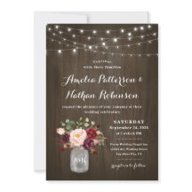 Rustic Burgundy Blommigt Mason Burk Bröllop