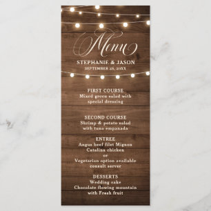 Rustic Burgundy Blommigt Mason Burk Bröllop Meny
