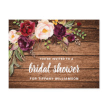 Rustic Burgundy Blommigt Wood Möhippa