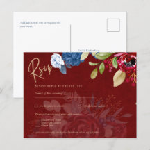 Rustic Burgundy Blue Blommigt Bröllop OSA