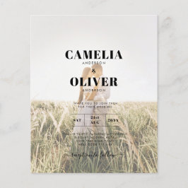 Rustic Burgundy Blue Blommigt Bröllop PHOTO INBJUD Flygblad