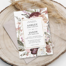 Rustic Burgundy Boho Blommigt Bröllop