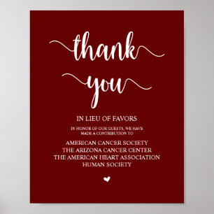 Rustic, Burgundy, Bröllop Donation, bidrag Poster