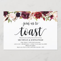 Rustic Burgundy Bröllop Rehearsal Dinner Inbjudan