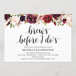 Rustic Burgundy Bröllop Rehearsal Dinner Inbjudan