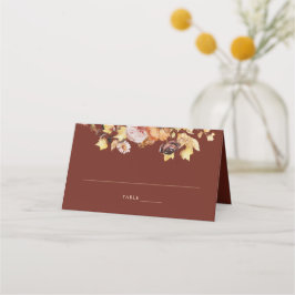 Rustic Burgundy Fall-bröllopsmappat-kort Placeringskort