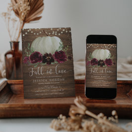 Rustic Burgundy Fall i Kärlek Möhippa Inbjudan