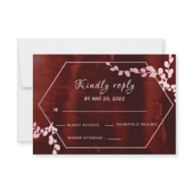 Rustic Burgundy Geometric Rosa Blommigt OSA