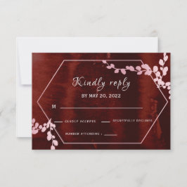 Rustic Burgundy Geometric Rosa Blommigt OSA Kort