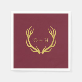 Rustic Burgundy Marsala Bröllop Pappersservett