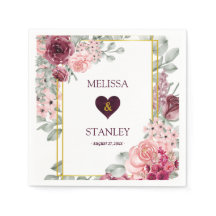 Rustic Burgundy Marsala och Rosa Blommigt Bröllop