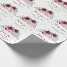 Rustic Burgundy Marsala och Rosa Blommigt Bröllop