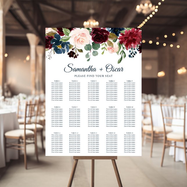 Rustic Burgundy Navy Blue & Red Beauty Flowers Poster (Skapare uppladdad)
