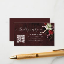 Rustic Burgundy QR Code OSA Bröllop webbplats