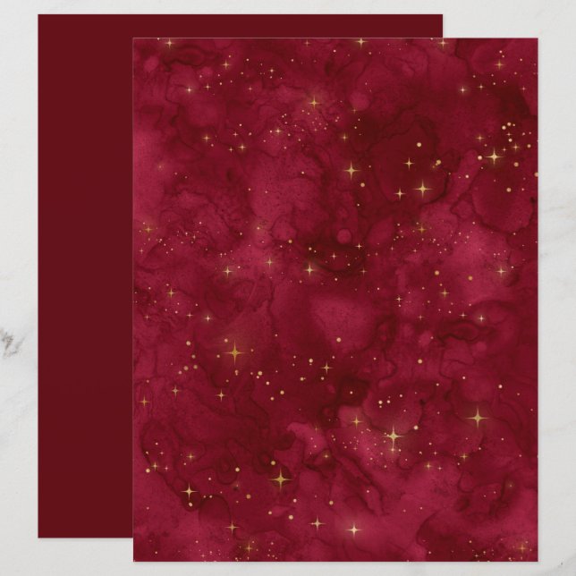 Rustic Burgundy Red Struktur-skrapbok Papper (Fram/baksida)