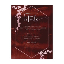 Rustic Burgundy Rosa Geometric Blommigt Bröllop