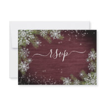 Rustic Burgundy Silver Winter Wood Bröllop OSA