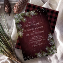 Rustic Burgundy Silver Winter Wood Play Bröllop