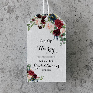 Rustic Burgundy Sip Sip Hooray Möhippa Presentetikett