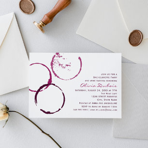 Rustic Burgundy Vin Stain Bröllop Bachelorette Inbjudningar