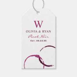 Rustic Burgundy Vin Stain Wedding Favor Presentetikett