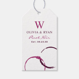 Rustic Burgundy Vin Stain Wedding Favor Presentetikett