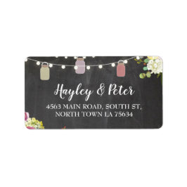 Rustic Burk Chalk Adress Ljus etiketter Stickers Adressetikett